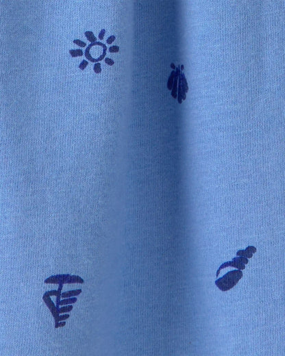 Baby Girl Seashell Short-Sleeve Dress - Blue