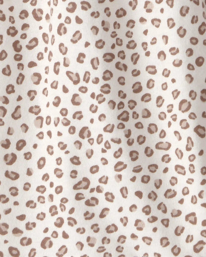 Baby Girl Cheetah Sleeveless Romper - Brown/Ivory