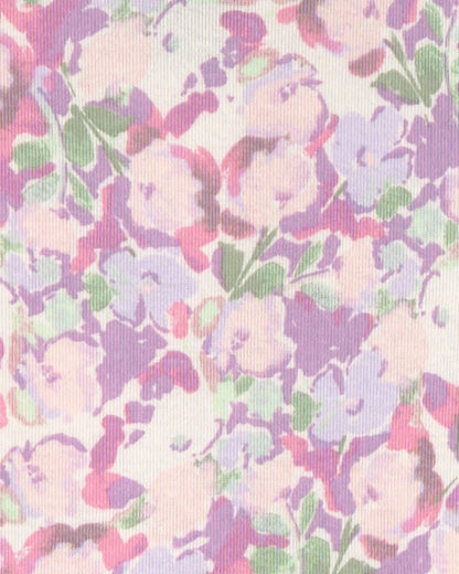Baby Girl Unicorn Floral 100% Cotton Snug Fit 4-Piece Pajama Set - Pink/Purple