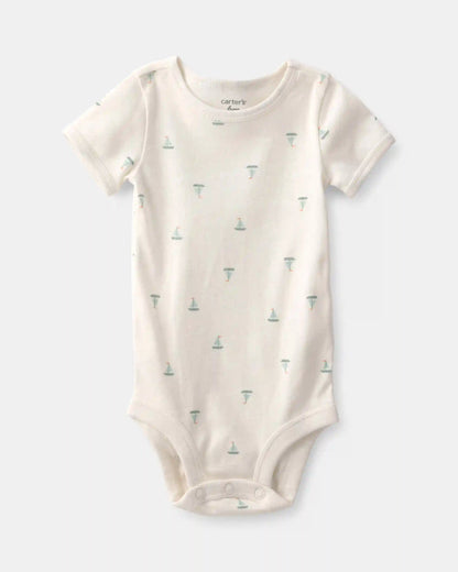 Baby 2-Piece Sailboat Overall Set - Green/Ivory