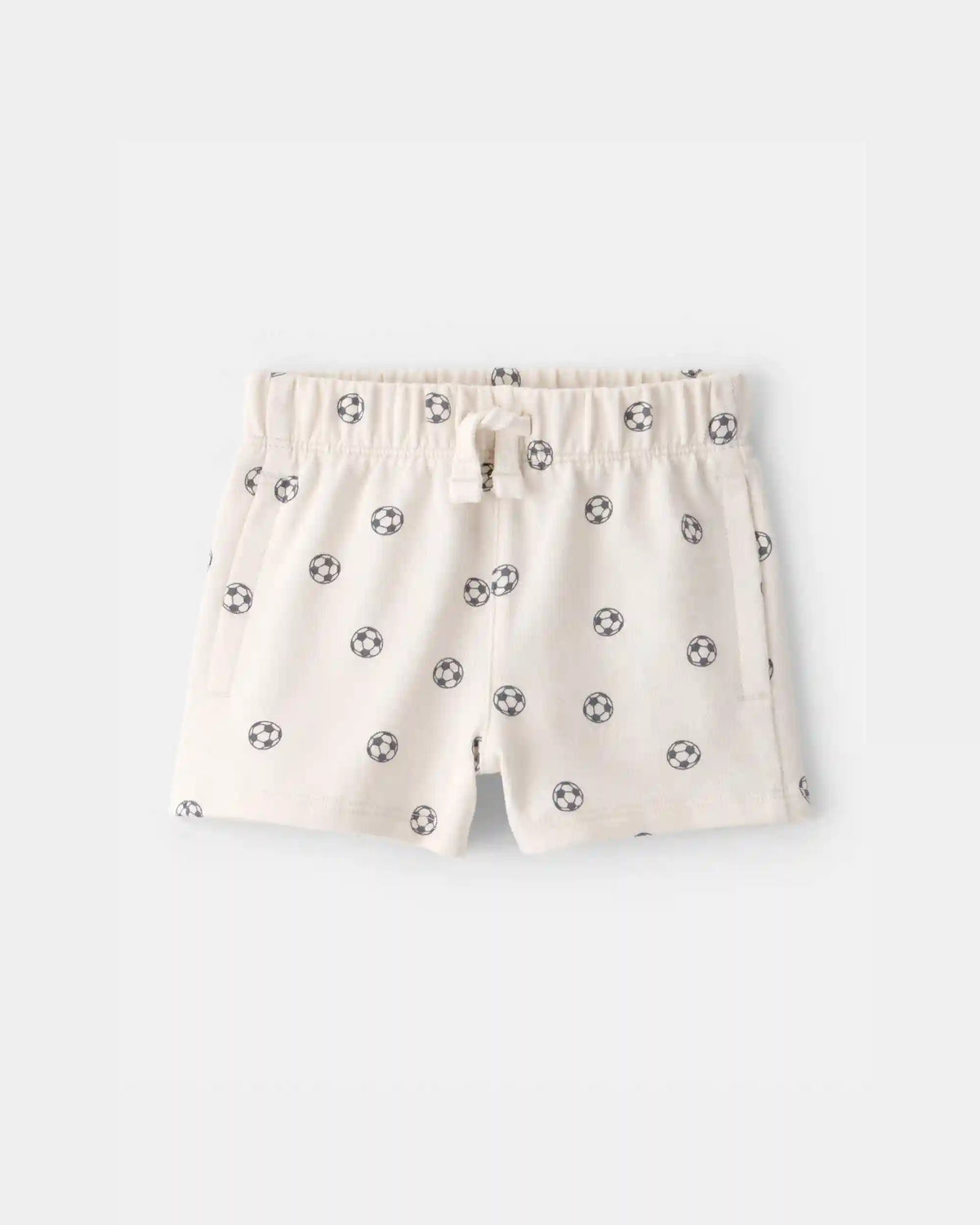 Baby Soccer French Terry Shorts - Ivory