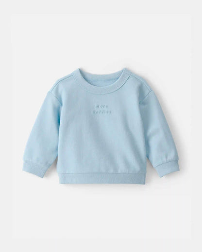 Baby 'More Cuddles' French Terry Pullover Sweatshirt - Blue