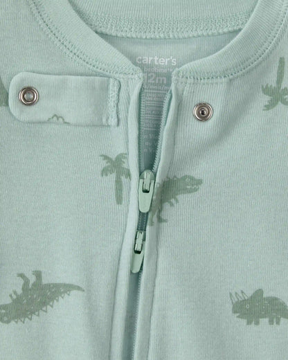 Baby Dinosaur 100% Cotton Snug Fit 1-Piece Pajama - Green