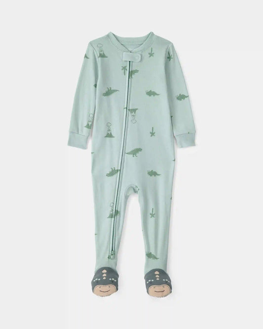Baby Dinosaur 100% Cotton Snug Fit 1-Piece Pajama - Green