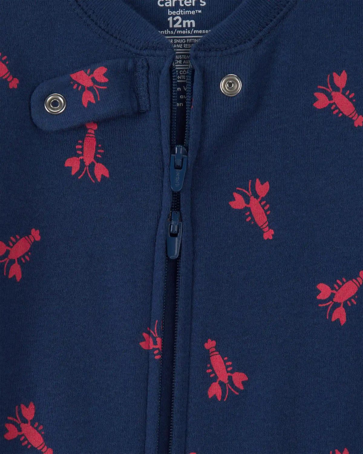 Baby Boy Lobster 100% Cotton Snug Fit 1-Piece Pajama - Blue