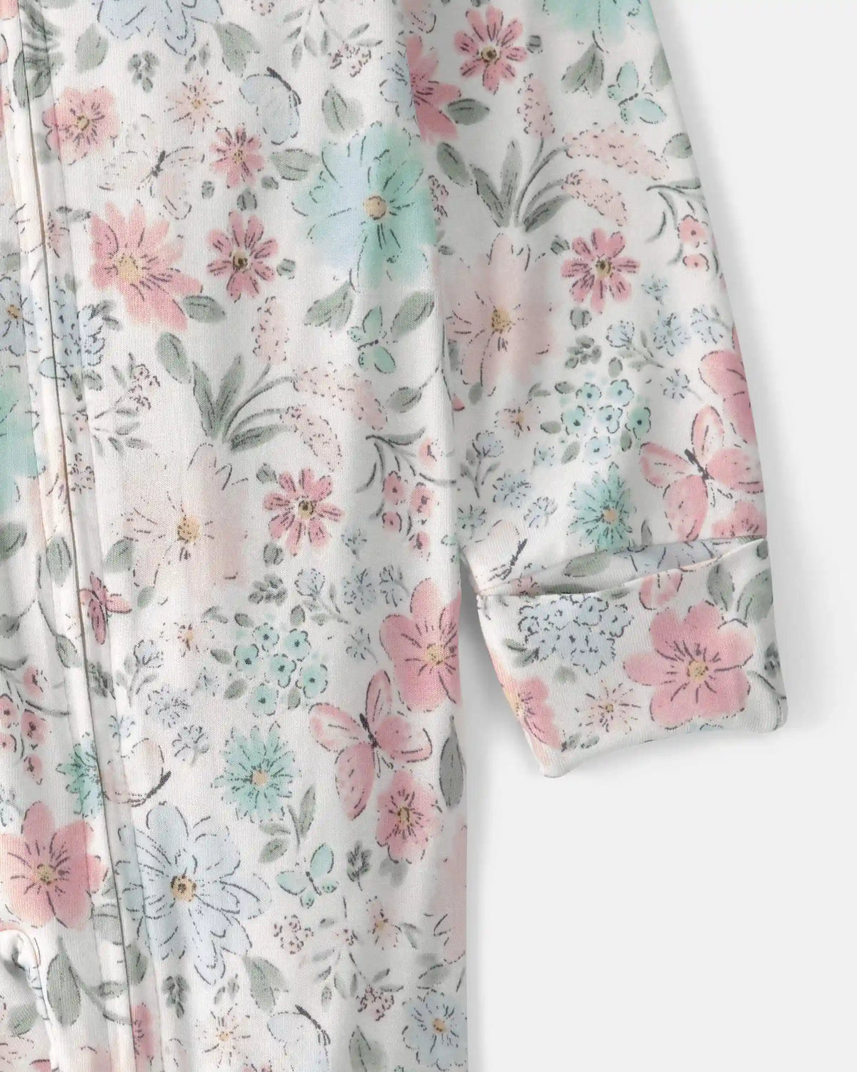 Baby Girl Butterfly Garden 2-Way Zip PurelySoft Sleep & Play Pajama