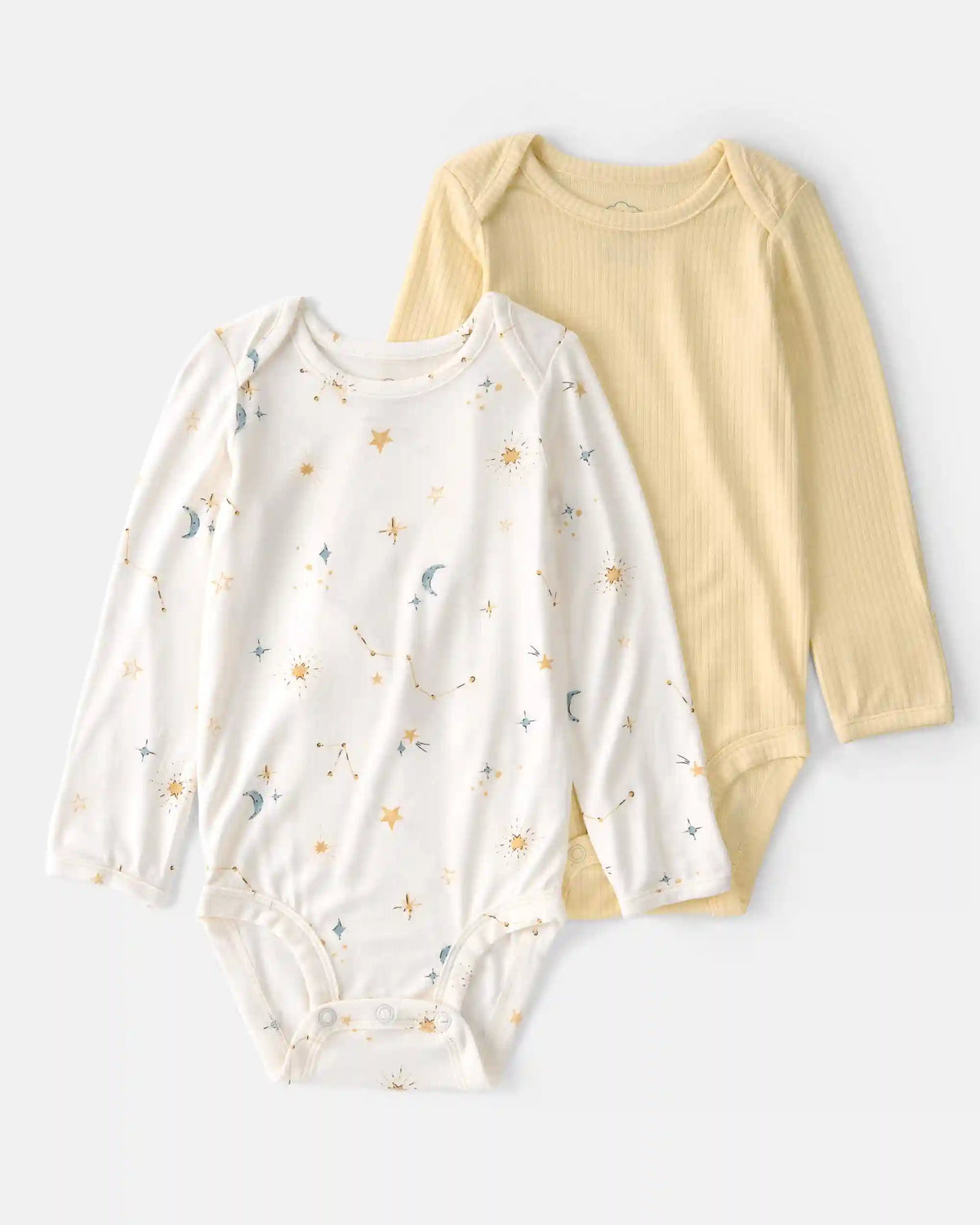 Baby 2-Pack Constellation PurelySoft Bodysuits - Yellow/Cream