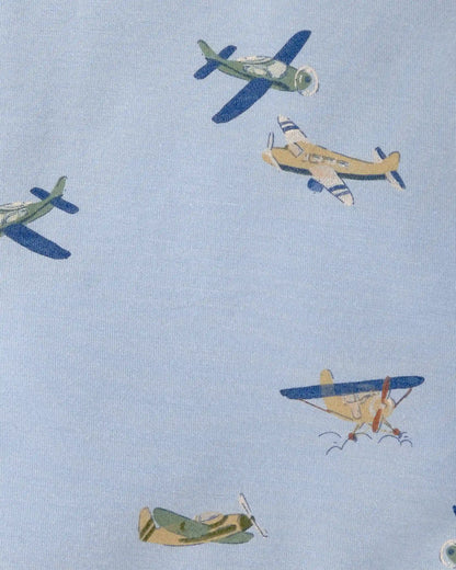 Baby Boy Plane 2-Way Zip PurelySoft Wearable Blanket - Blue