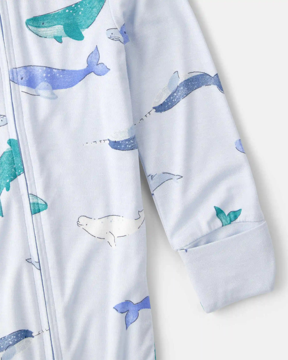 Baby Whale PurelySoft 2-Way Zip Sleep & Play Pajamas - Blue
