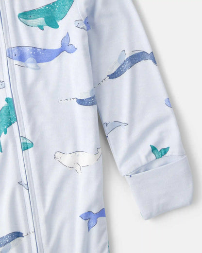 Baby Whale PurelySoft 2-Way Zip Sleep & Play Pajamas - Blue