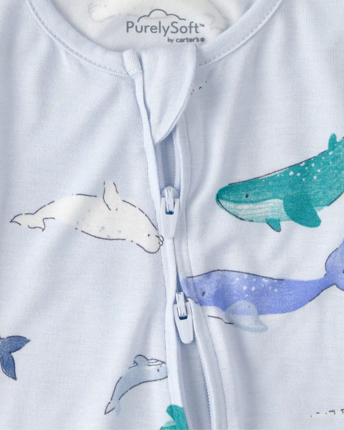 Baby Whale PurelySoft 2-Way Zip Sleep & Play Pajamas - Blue