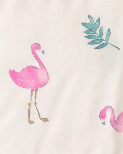Baby Girl 2-Pack Flamingo PurelySoft Sleeveless Romper Set - Pink/Ivory