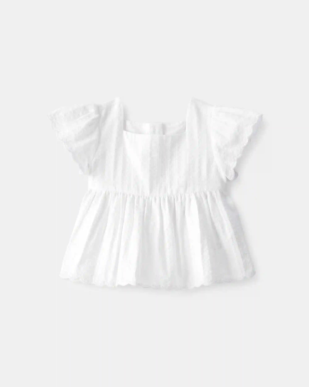 Baby Girl Short-Sleeve Ruffle Top - White