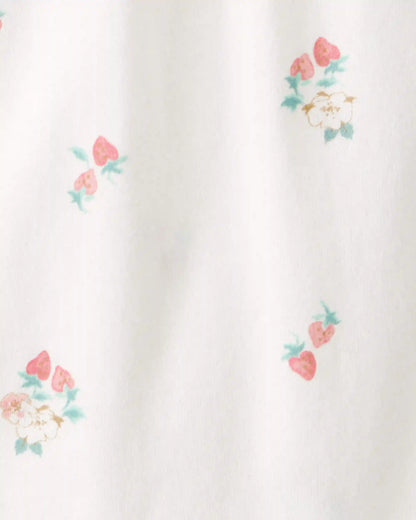Baby Girl Strawberry Bodysuit - White