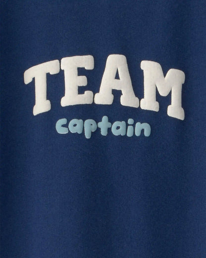 Baby Team Captain' French Terry Jumpsuit - Navy Blue