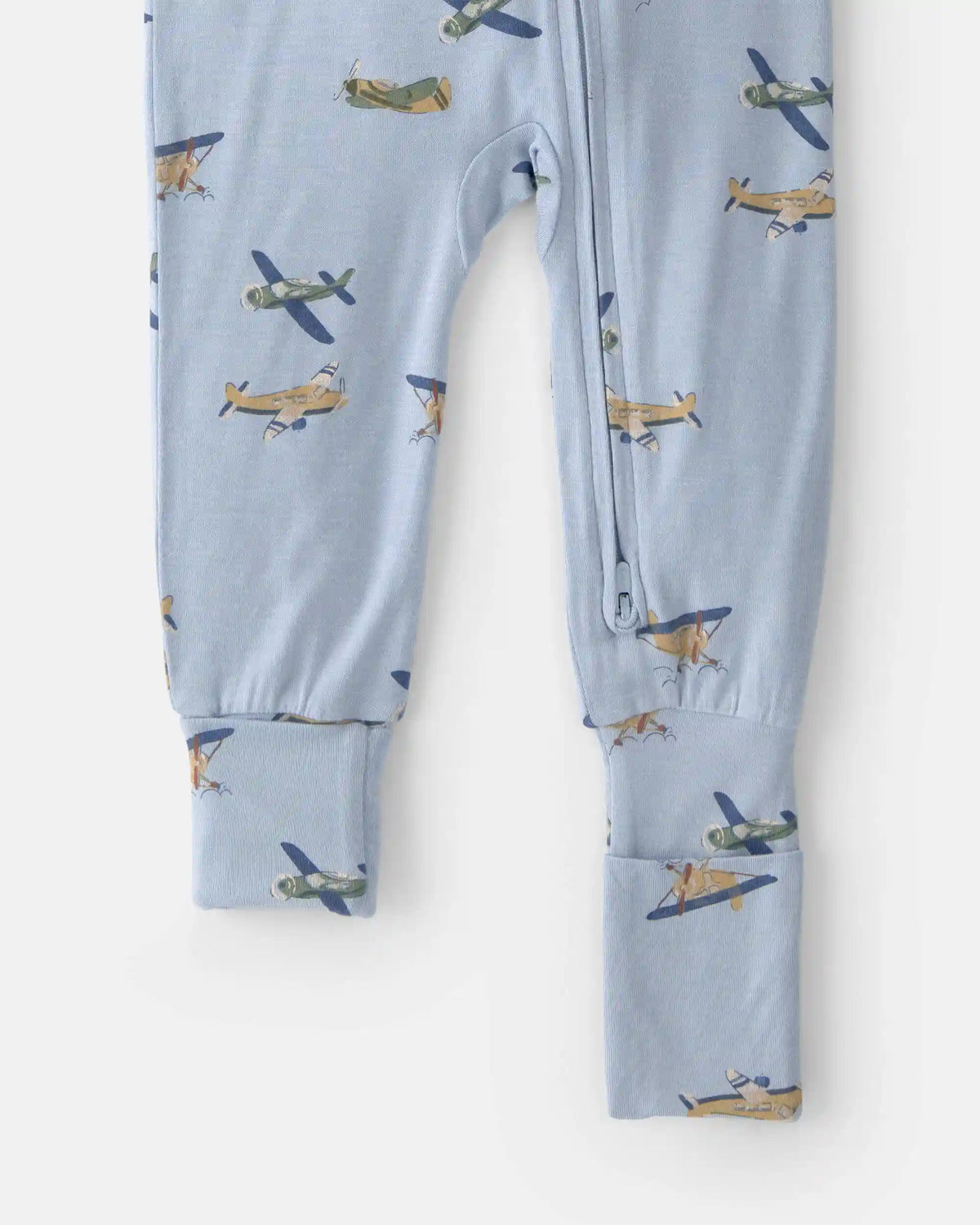Baby Boy Plane PurelySoft 2-Way Zip 1-Piece Pajama - Blue