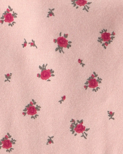 Baby Girl Organic Cotton Tiered Dress in Blush Floral Print