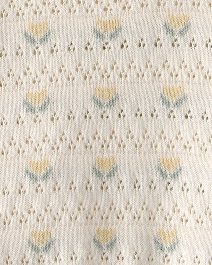 Baby Girl Organic Cotton Sweater Set in Honey Floral Print