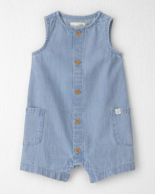 Baby Organic Cotton Chambray Romper