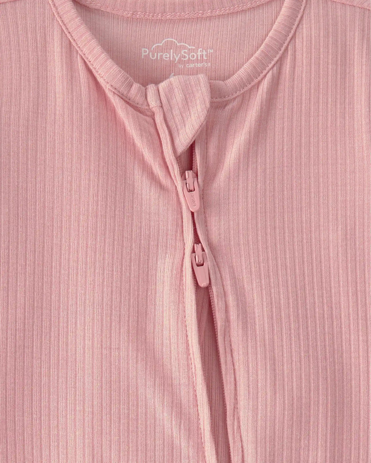 Baby Girl 2-Way Zip PurelySoft Sleep & Play Pajama - Pink