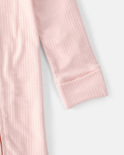 Baby Girl 2-Way Zip PurelySoft Sleep & Play Pajama - Light Pink