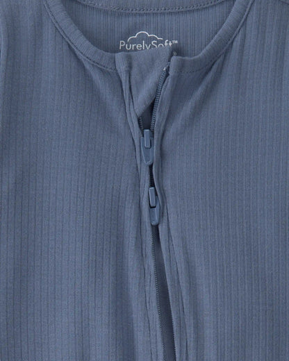 Baby Boy 2-Way Zip PurelySoft Sleep & Play Pajama - Blue