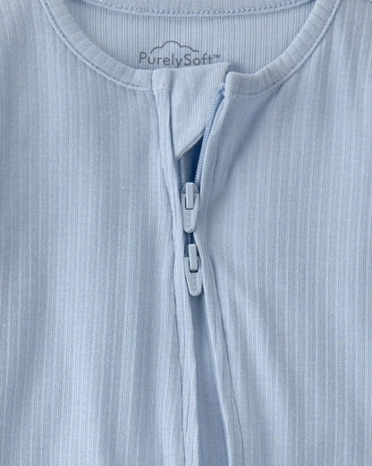 Baby Boy 2-Way Zip PurelySoft Sleep & Play Pajama - Blue