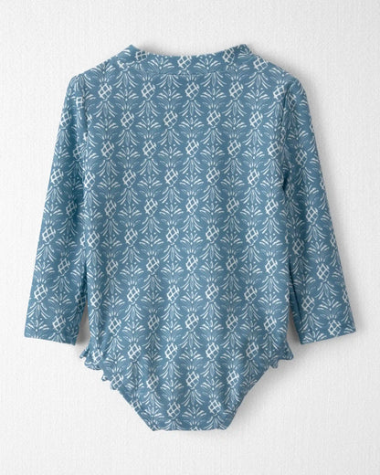 Baby Girl Recycled Rashguard Swimsuit in Bloom Lagoon