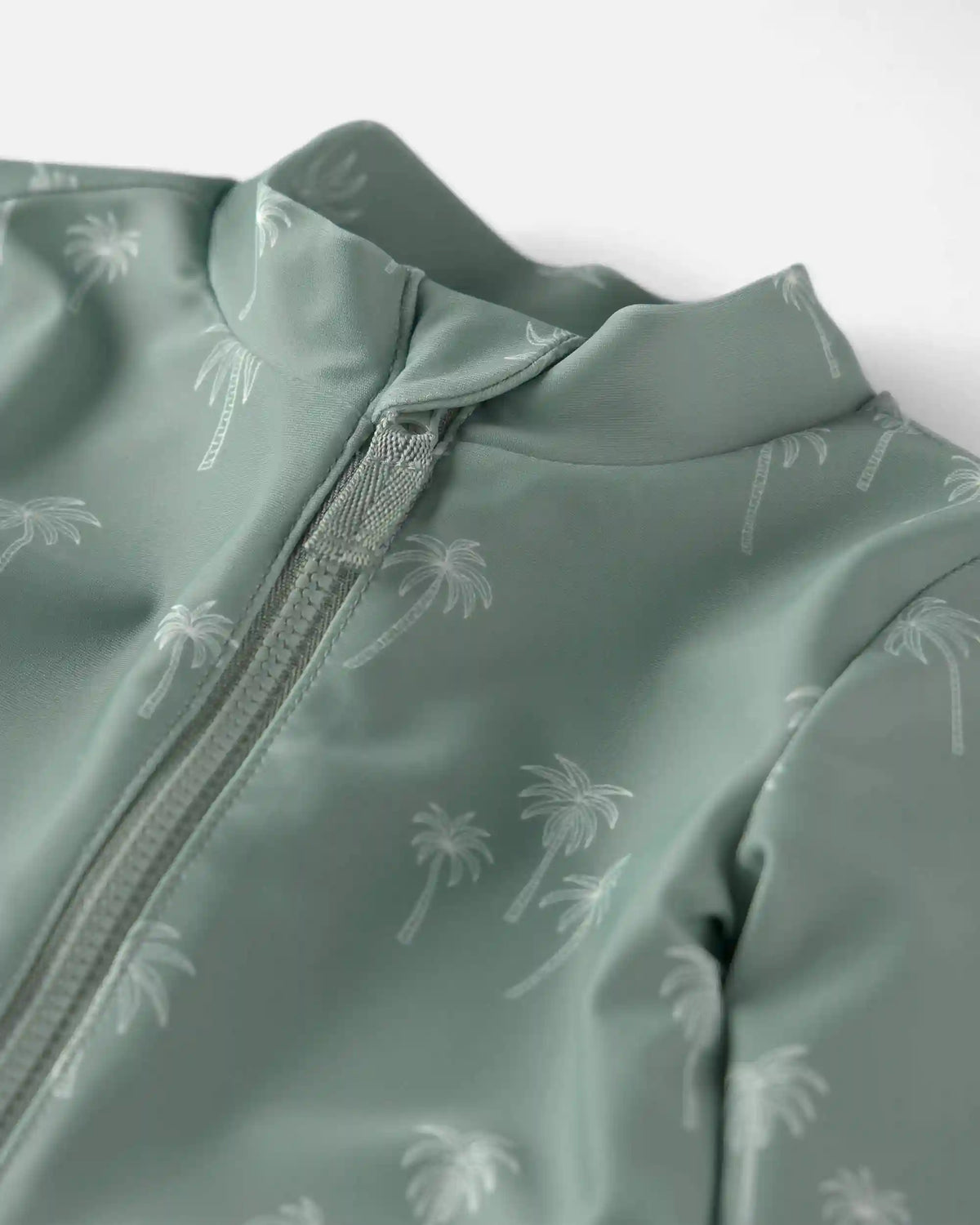 Baby Boy Recycled Long-Sleeve Rashguard Swimsuit in Palm Tree