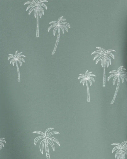 Baby Boy Recycled Long-Sleeve Rashguard Swimsuit in Palm Tree