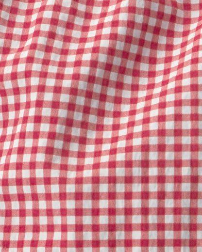 Baby Boy Recycled Swim Trunks in Red Gingham