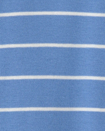 Baby Boy Construction Striped 100% Cotton Snug Fit 1-Piece Pajama - Blue