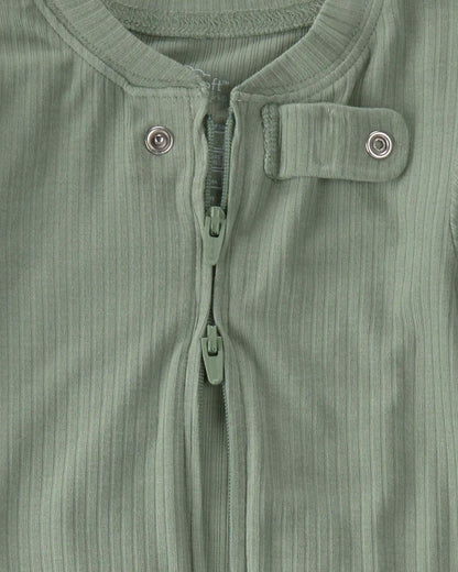 Baby PurelySoft 2-Way Zip 1-Piece Pajama - Green