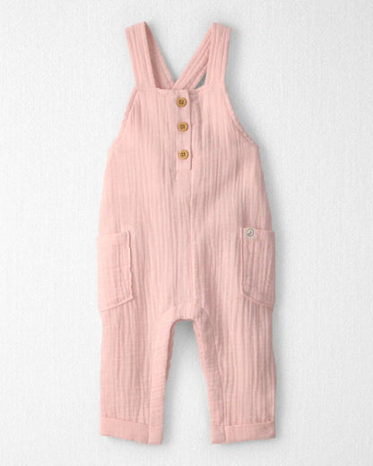 Baby Girl Organic Cotton Gauze Overalls