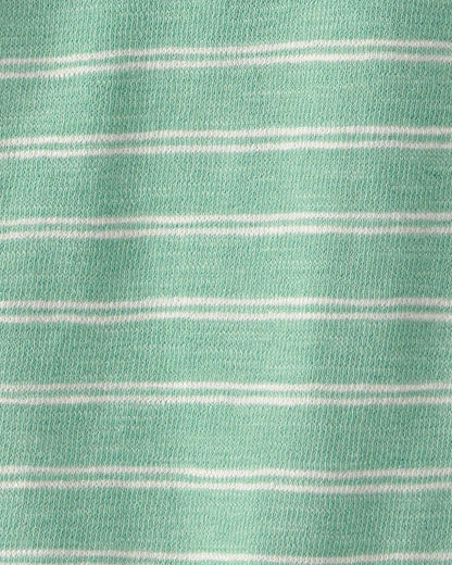 Baby Short-Sleeve Romper Made with Organic Cotton in Stripes