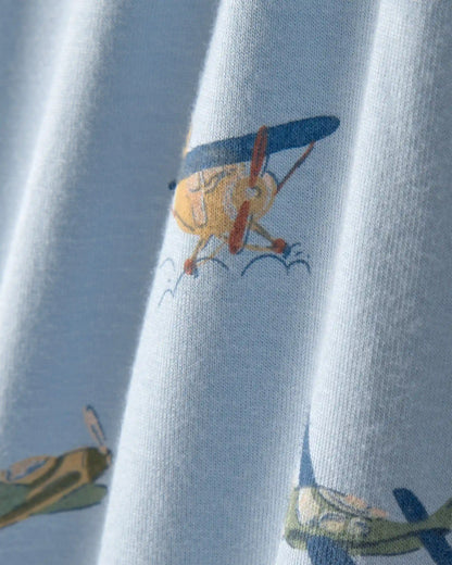 Baby Boy Plane 2-Way Zip PurelySoft Footie Sleep & Play Pajama - Blue