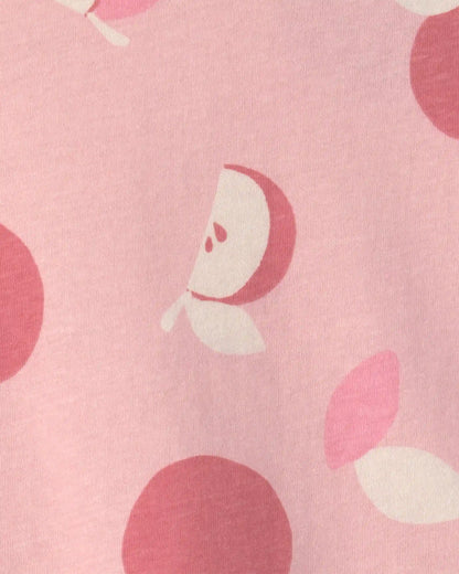 Baby Girl Apple Relaxed Peplum Top - Pink