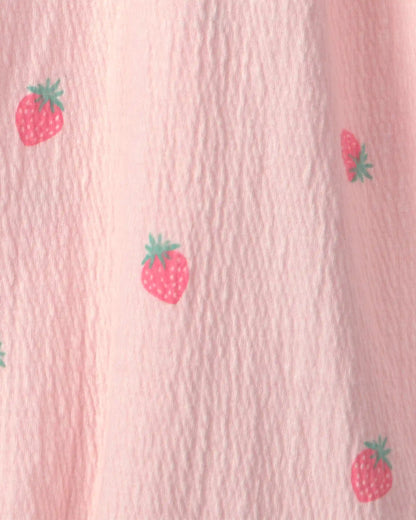 Baby Girl Strawberry Romper - Pink