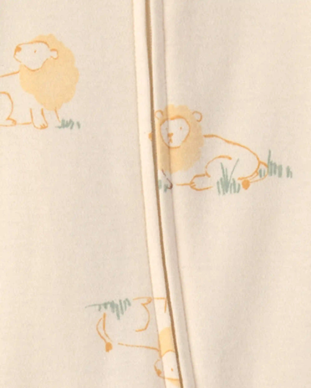 Baby Lion 100% Cotton 2-Way Zip Sleep & Play Pajamas - Ivory