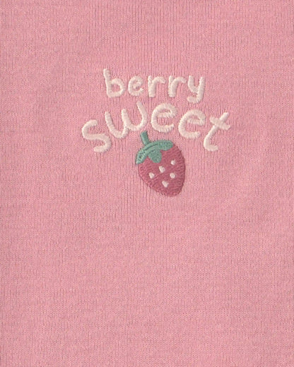 Baby Girl 3-Piece Strawberry Bodysuit & Pant Set - Pink