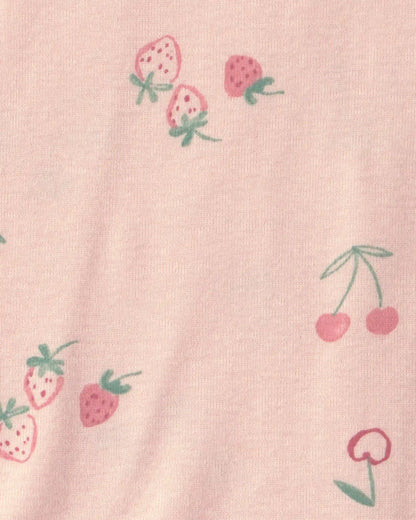Baby Girl 3-Piece Strawberry Bodysuit & Pant Set - Pink
