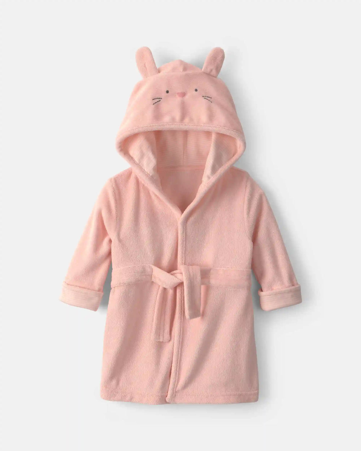 Baby Girl Bunny Terry Robe - Pink