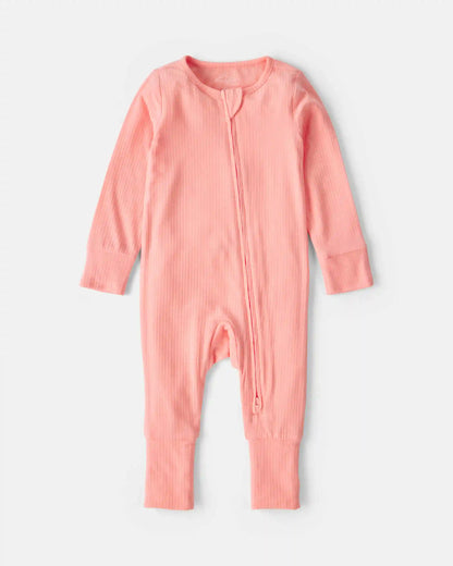 Baby Girl PurelySoft™ 2-Way Zip Sleep & Play Pajamas - Coral