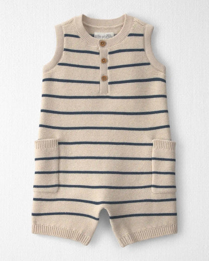 Baby Organic Cotton Knit Romper in Stripes