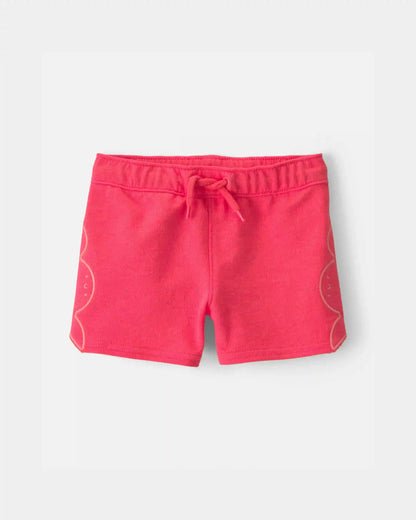 Baby Boy Crab French Terry Shorts - Coral