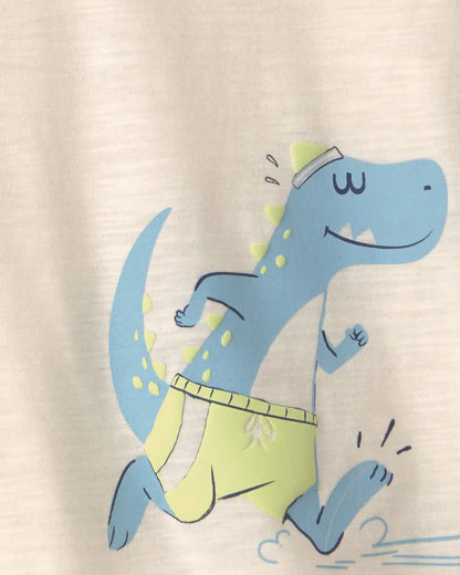Baby Boy Dinosaur Graphic Tee - Cream