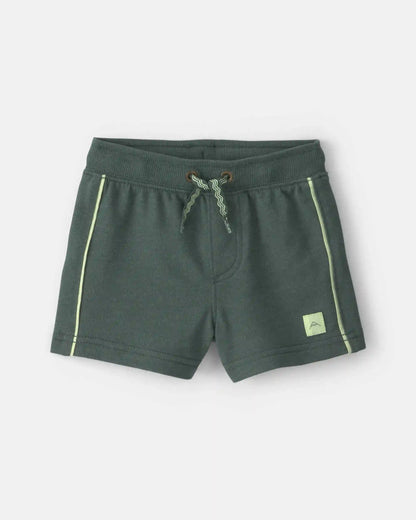 Baby Boy French Terry Shorts - Olive Green