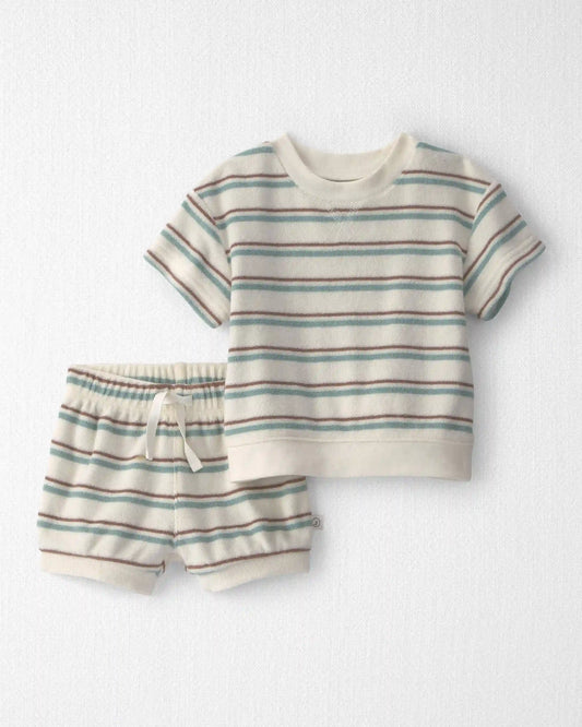 Baby 2-Piece Terry Top & Short Set Made with Organic Cotton in Stripes