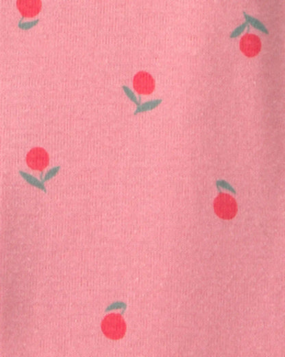 Baby Girl Fruit 100% Cotton 1-Piece Romper Pajama - Pink
