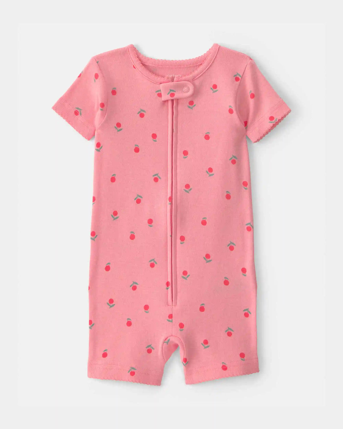 Baby Girl Fruit 100% Cotton 1-Piece Romper Pajama - Pink